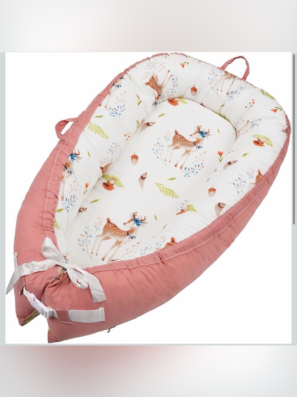 NWOT Lounger/Nest – Pink Deer Print